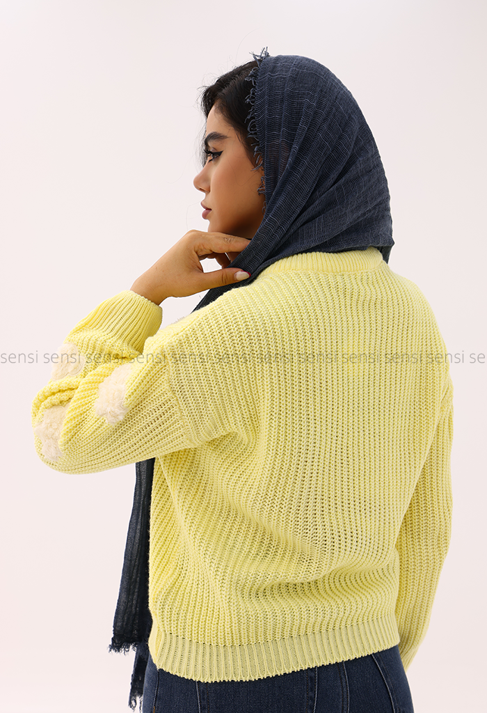 بافت زنانه ابری یقه گرد کد1006638